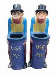 Fiberglass Monkey Dustbin Set