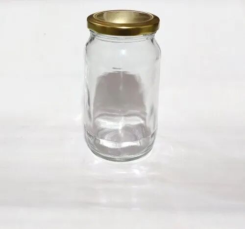 100gm Round Transparent Glass Candle Jar with Tin Lid