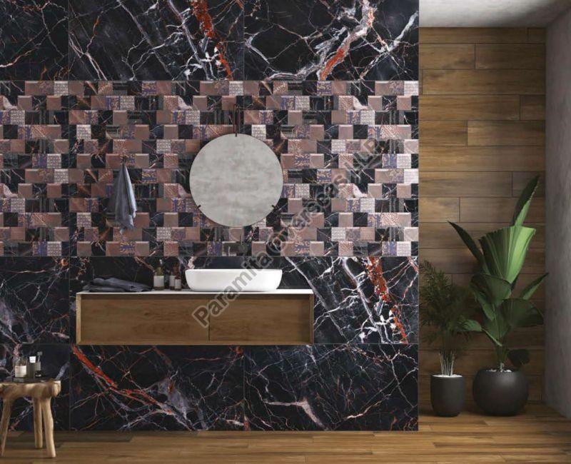 Volcano Black Ceramic Digital Wall Tiles
