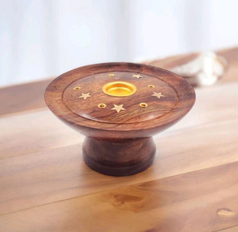Wooden Round Dhoop Stand