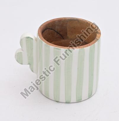 Lime Line Wooden Mug