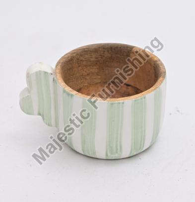 Lime Line Wooden Soup Cup