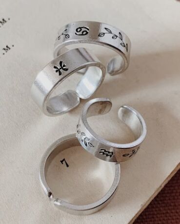 Mens Zodiac Silver Rings