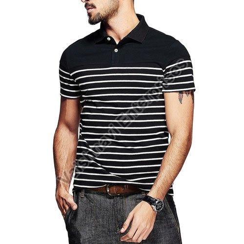 Mens Striped Polo T-Shirt