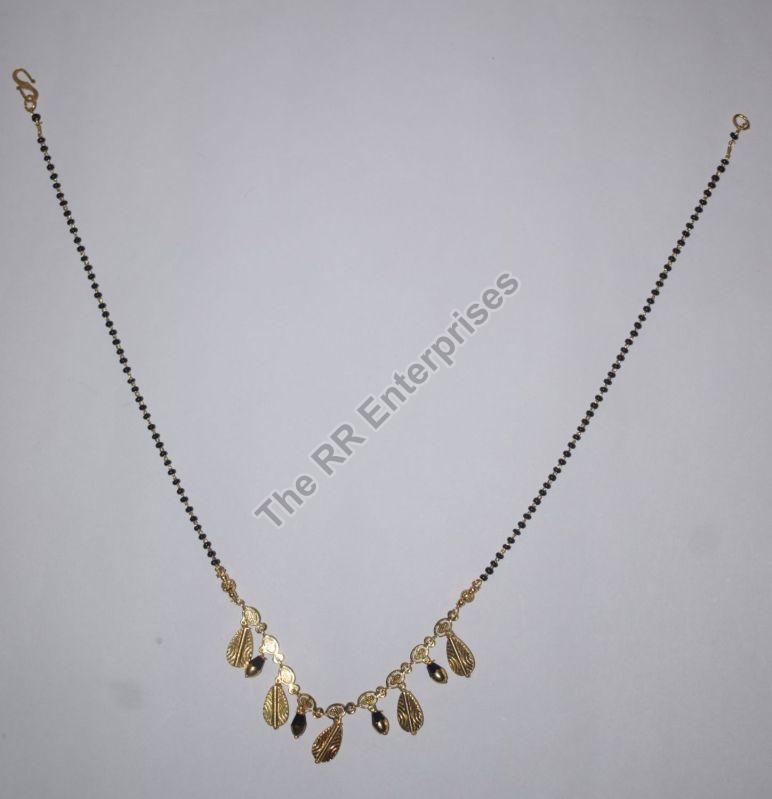 Brass Single Chain Leaves Mangalsutra With Pendant