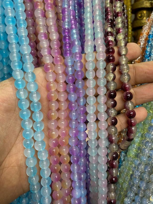 8mm Multicolor Round Glass Beads
