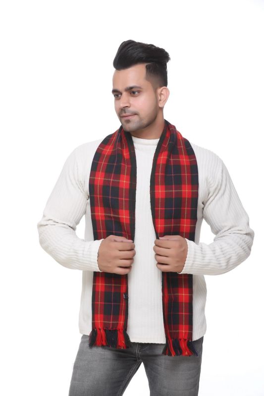 Mens Check Woolen Muffler