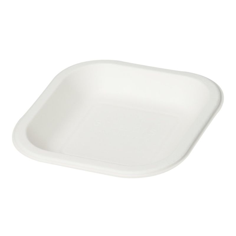 6 Inch Sugarcane Bagasse Square Plate