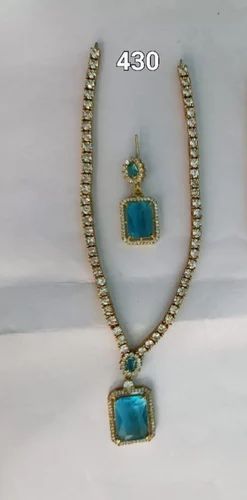 Blue Stone Necklace Set