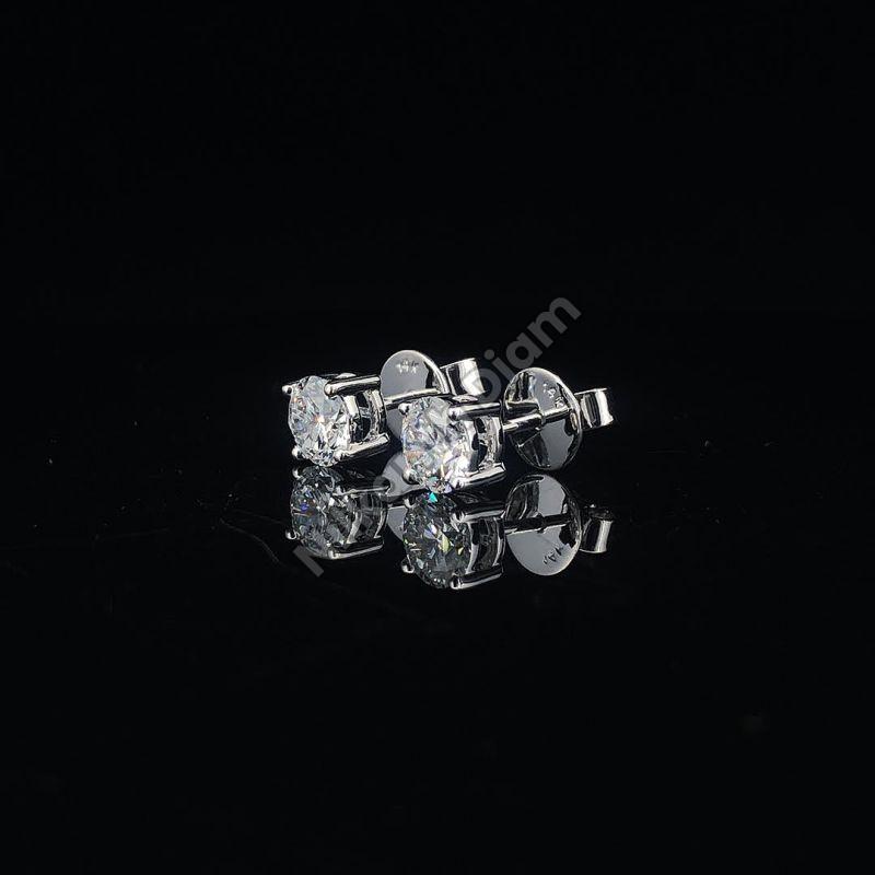 Collet Style Diamond Stud Earrings