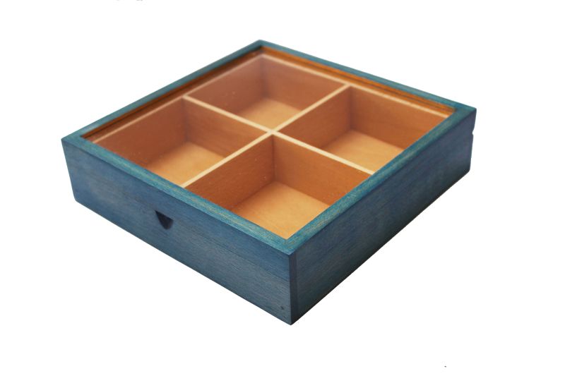 4 Compartment Wooden Spice Box