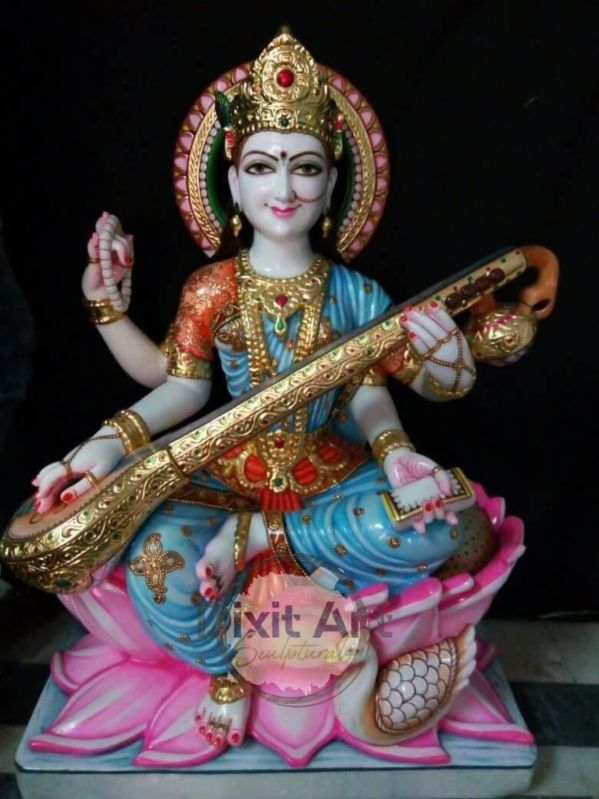 Marble Saraswati Mata Statue