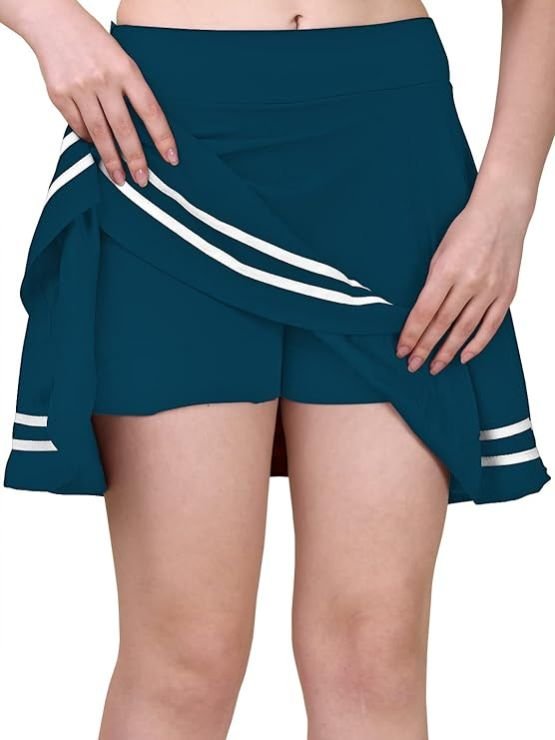 Mehrang Women's Skater Skirt With Attached Shorts - Stretchy A-Line Flared Skirt