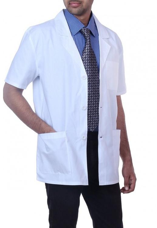 Plain White Half Sleeves Doctor Lab Coat