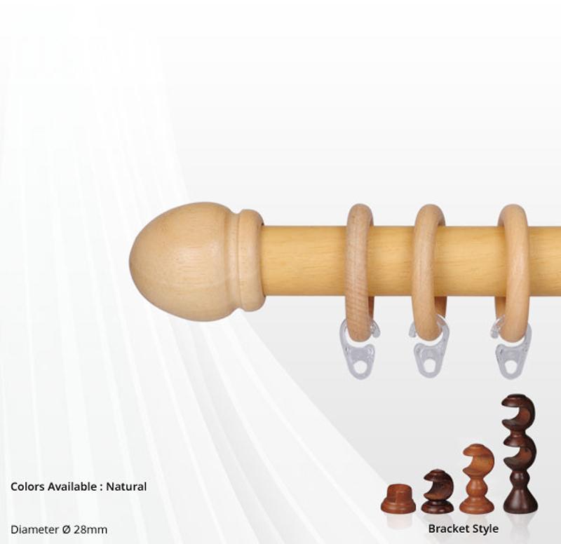 Natural Italian Wood Curtain Rods