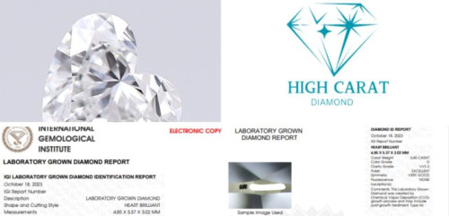 Heart Cut Lab Grown Diamonds