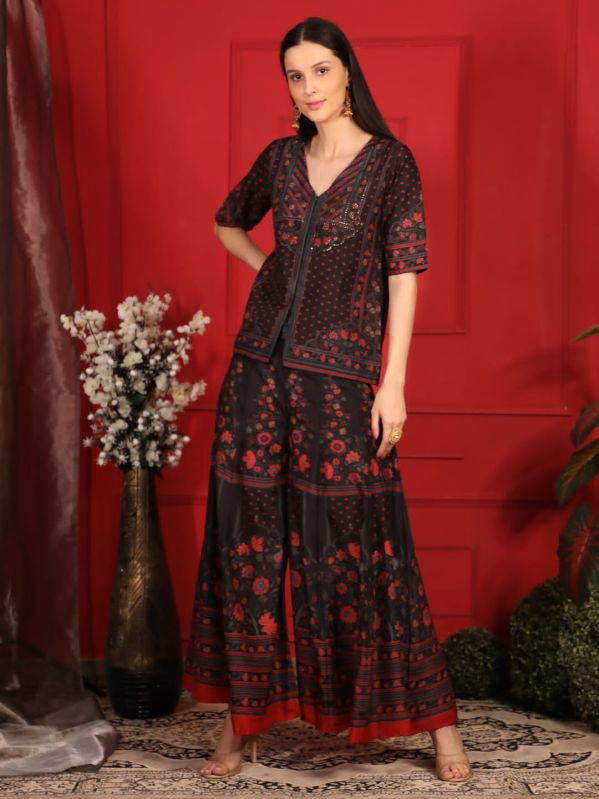 Floral Print Straight Kurti Set