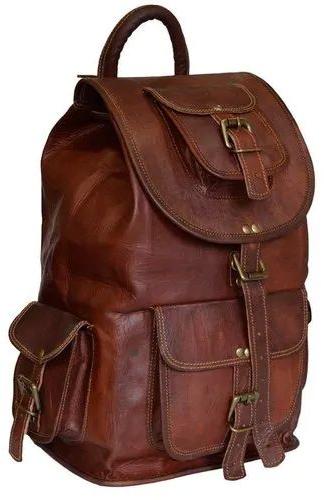 Mens Travel Leather Backpack