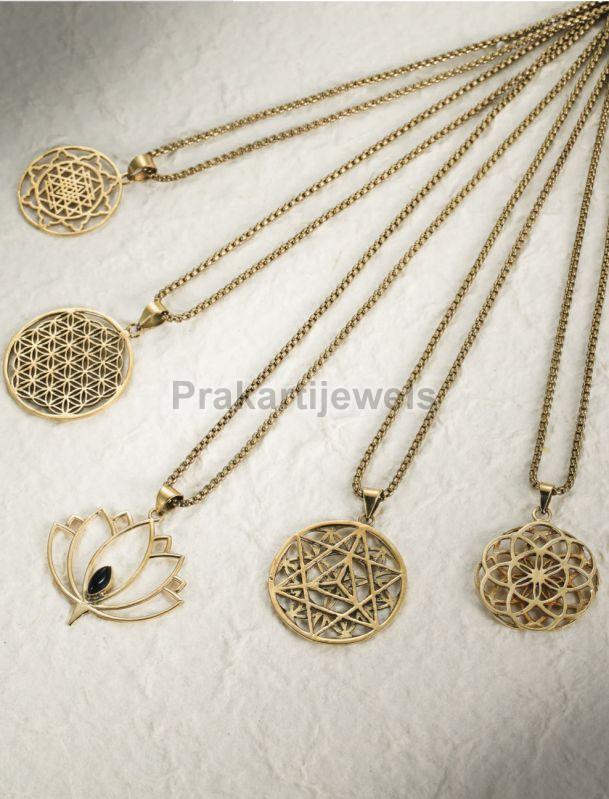 Ladies Designer Brass Pendants with Chain