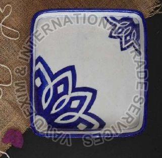 Blue Pottery Square Plate