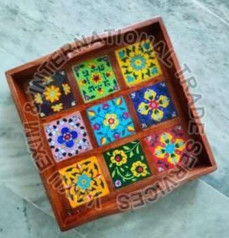 Printed Wooden Square Tray