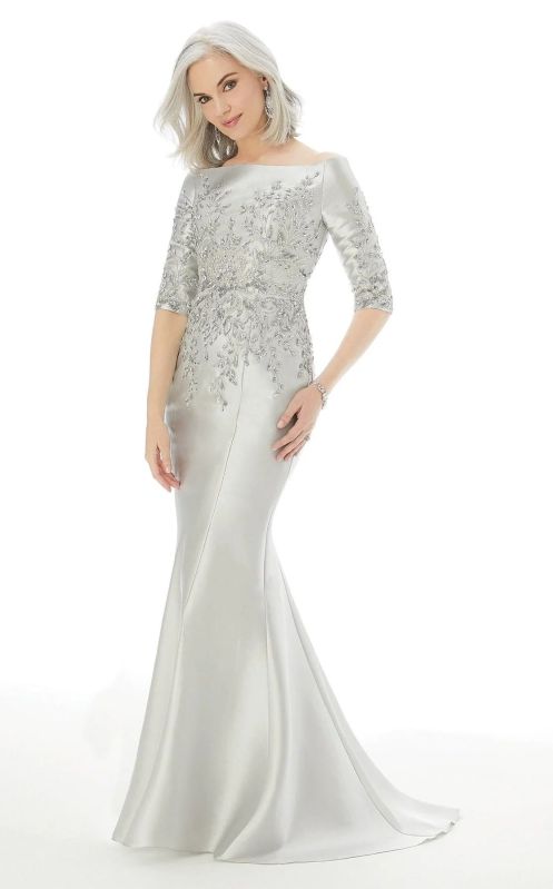 Silver Off Sloulder Mermaid Partywear Gown