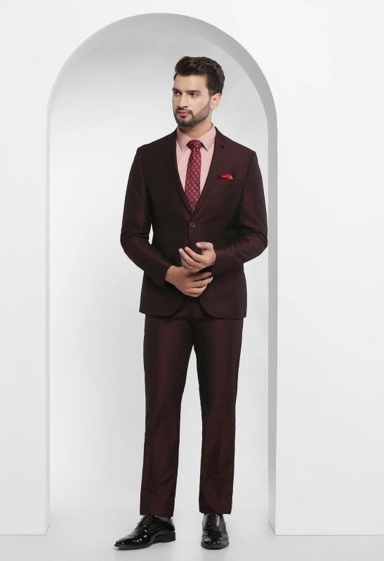 Wine Formal Mens Two Piece Coat Pant