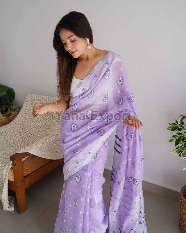 Purple Lakhnavi Sarees