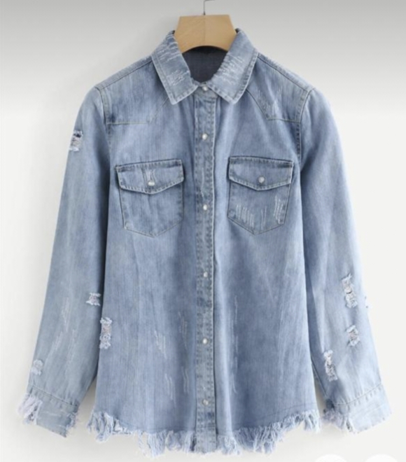 Ladies Casual Denim Shirt