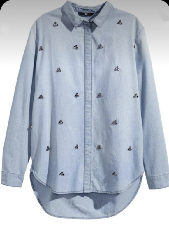 Ladies Long Denim Shirt