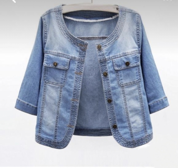 Ladies Short Denim Shirt