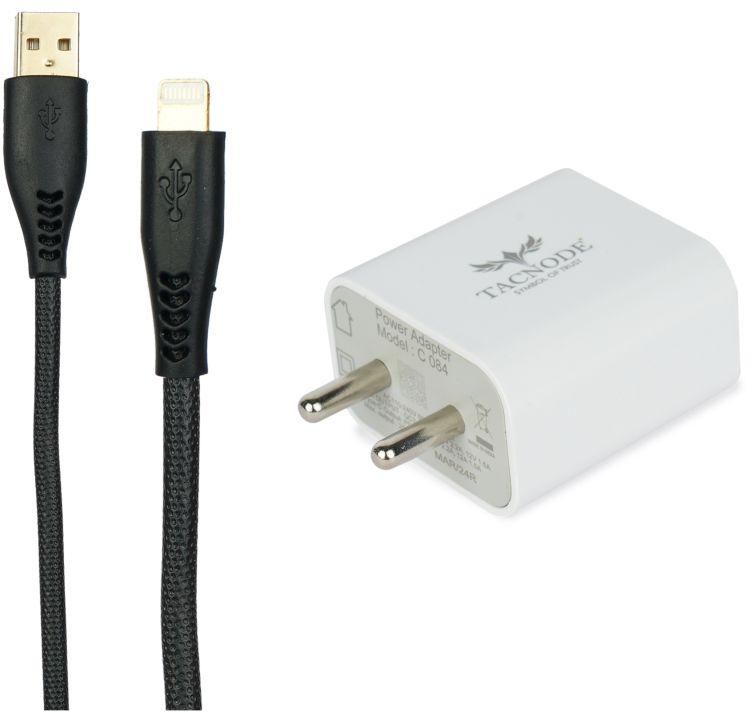 Tacnode 25 Watt Super fast usb & C Port Home Charger with Usb to Apple Cable