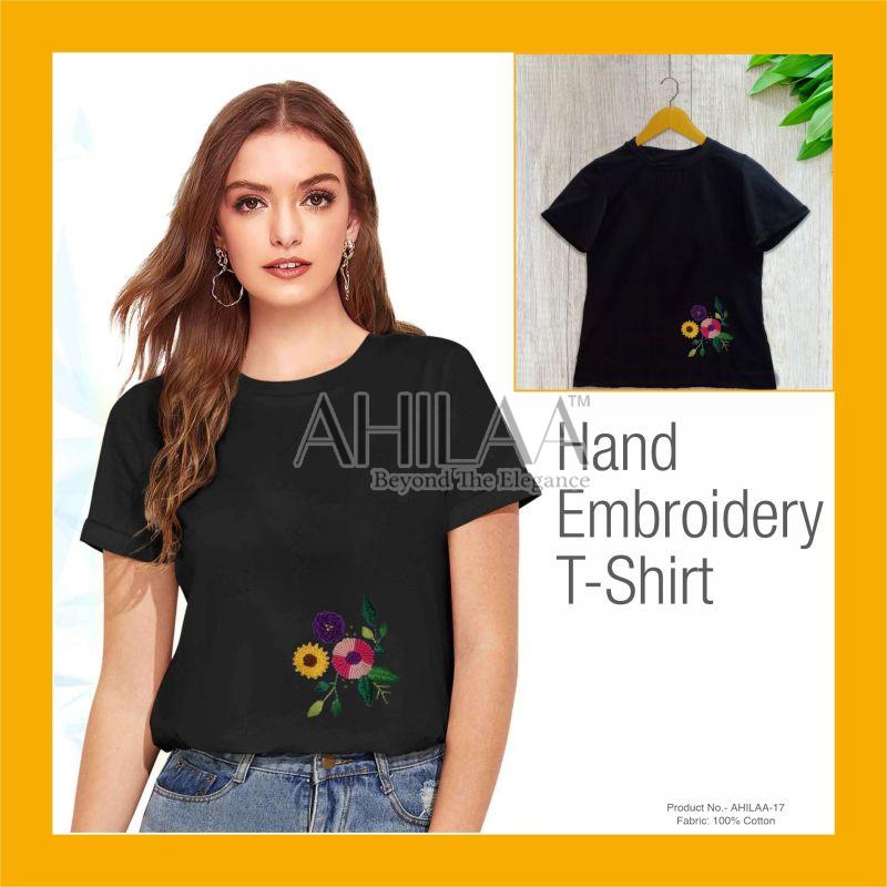 Floral Hand Embroidered T-shirt