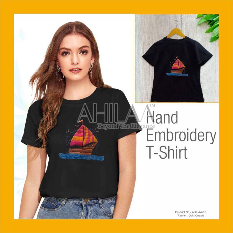 Ship Hand Embroidered T-shirt