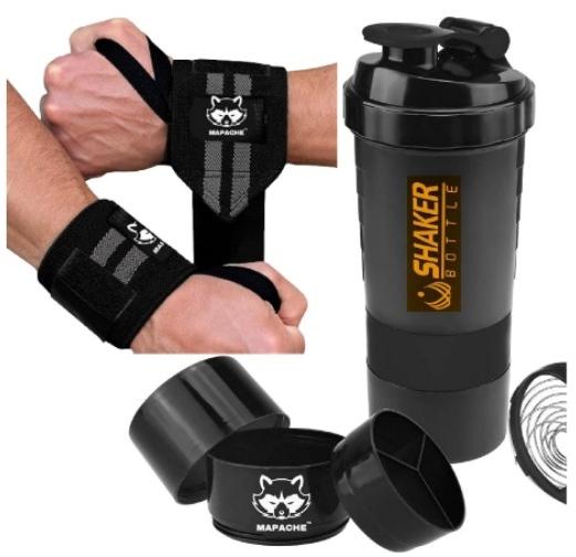 Mapache Athlete Combo Spider Gym Shaker with Wrist Supporter