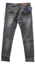 Mens Grey Straight Fit Denim Jeans