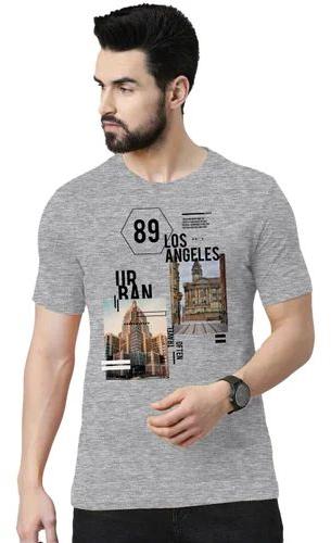 Mens Half Sleeve Printed Cotton T-Shirt