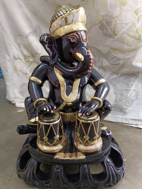 Marble Ganesha Playing Tabla Statue