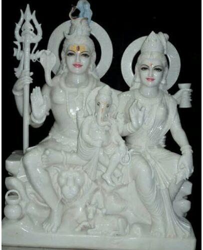 White Marble Shiva Parivar Statue