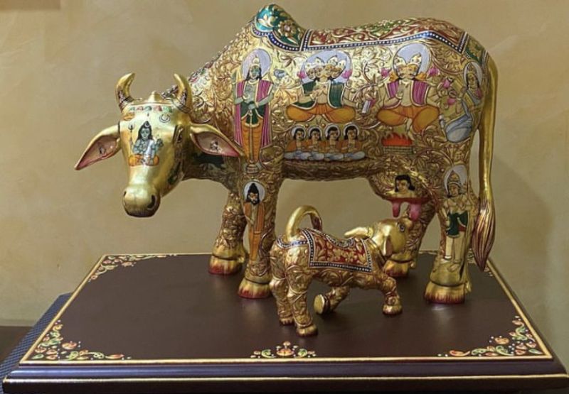 Kamadhenu Cow and Calf Statue