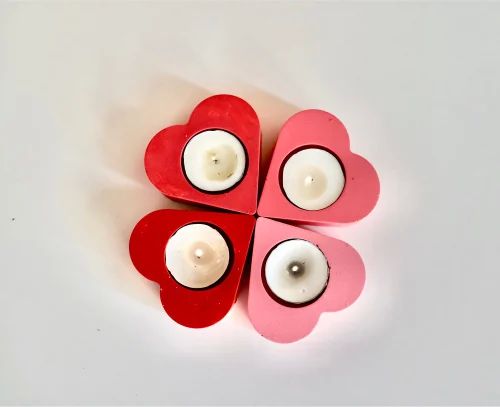 Heart Shape Concrete T-Light Candle Holder