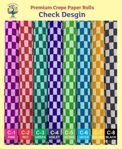 Check Design Crepe Paper Rolls