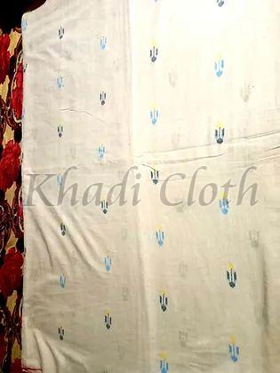 Handspun Handwoven Off White Jamdani Cotton Fabric