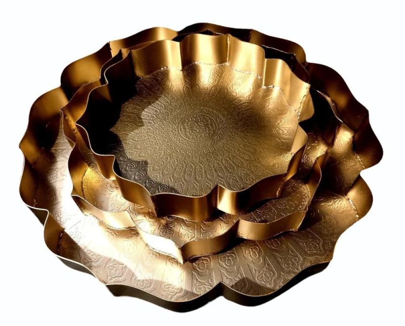 Gold Iron Metal Lotus Urli