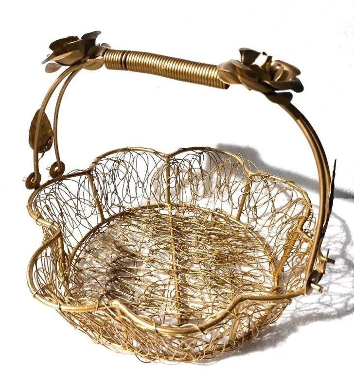 Golden Spray Iron Exclusive Metal Hamper Baskets