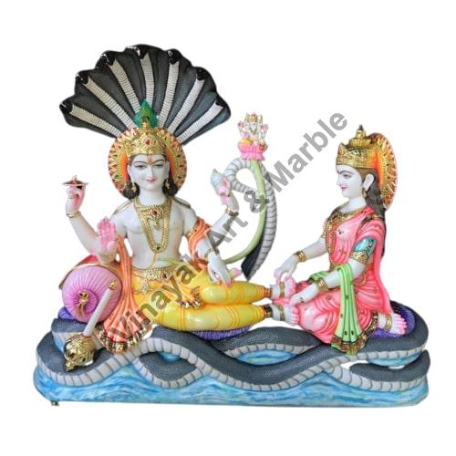 Marble Vishnu Laxmi Shesh Shaiya Statue