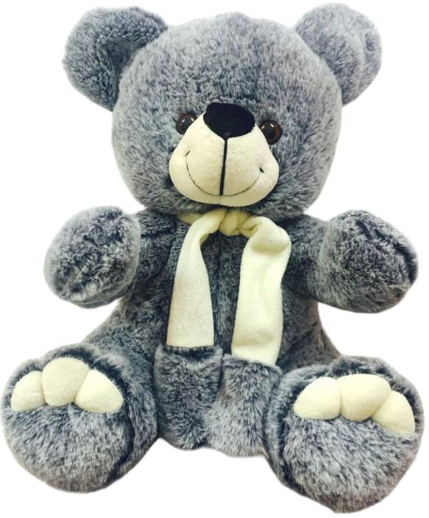 Grey Sitting Teddy Bear Soft Toy
