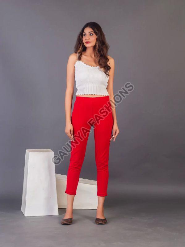 Pocket Style Red Straight Pant