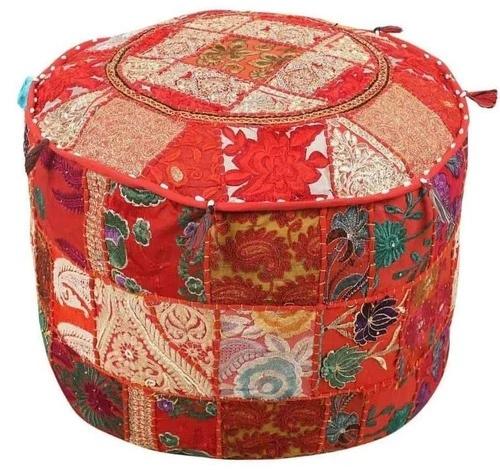 Cotton Round Ottoman