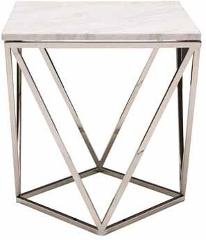 Steel Squre Table With Marbel Tob